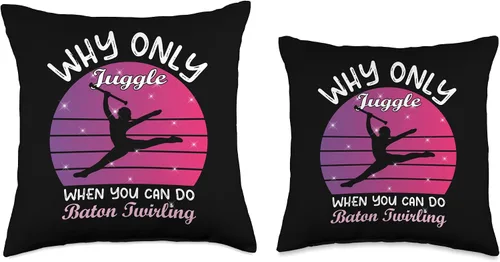 Miniatura 3 de Cool majorette baton twirling gifts Why only Juggle When You Can-Baton Twirler - Almohada de 16 x 16 pulgadas, multicolor