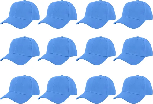 Miniatura 120 de Gorras de béisbol con correa trasera ajustable, lisas, negras, 12