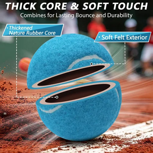 Miniatura 3 de Pelotas de tenis, paquete de 18 pelotas de entrenamiento con bolsa de malla para un fácil transporte, pelotas de práctica para perros y mascotas