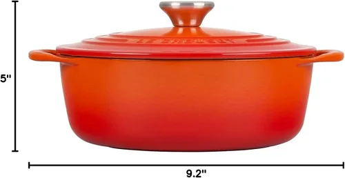 Miniatura 7 de Le Creuset Horno Holandés Redondo Poco Profundo de Hierro Fundido, 2.75qt, Flame Llama
