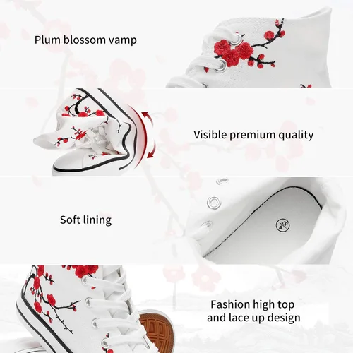 Miniatura 2 de kufeiti - Tenis de lona de alta calidad para mujer, zapatos de lona con cordones, color blanco y negro, casuales, para caminar