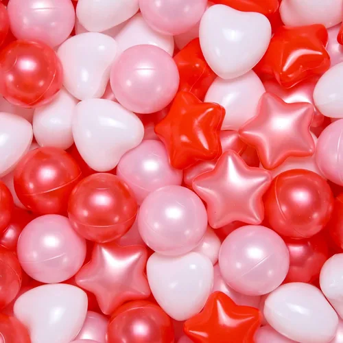 Miniatura 14 de STARBOLO Pelotas de bolas con forma de corazones de estrella para niños pequeños – 50, 100, 200, 500, bolas de juguete de plástico, formas
