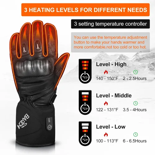 Miniatura 2 de Guantes térmicos para hombres y mujeres, guantes de motocicleta con calefacción, impermeables, guantes de calefacción eléctricos para pantalla