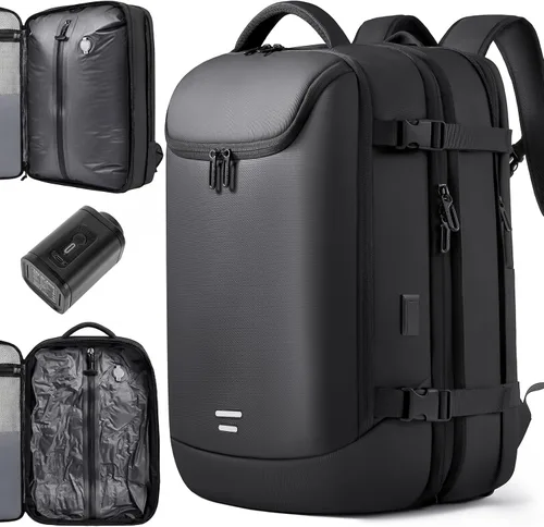 Miniatura 20 de TANGCORLE Mochila de viaje expandible aprobada para vuelos, mochila de 17.3 pulgadas para laptop de negocios para mujeres y hombres