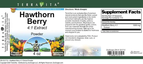 Miniatura 3 de Hawthorn Berry 4:1 Extracto en polvo (4 oz, ZIN: 521712)