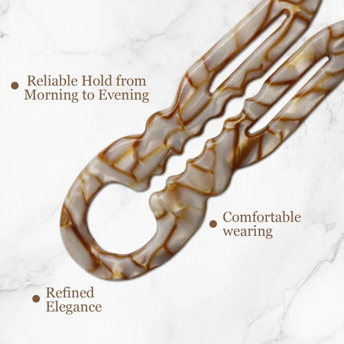 Miniatura 5 de Prestige French Hair Pins - Diseño Dentado Antideslizante, Ángulo Curvado para Mejor Ajuste a la Cabeza, Nuevos Accesorios Elegantes para el Cabello