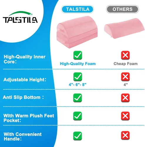 Miniatura 6 de TALSTILA Reposapiés para debajo del escritorio en el trabajo, reposapiés ergonómico de 3 alturas ajustables, reposapiés con bolsillo cálido