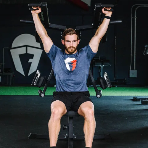 Miniatura 5 de Titan Fitness Máquina de prensa de hombros y deltoides cargada con placa, capacidad de 700 libras, entrenamiento de fuerza superior del cuerpo