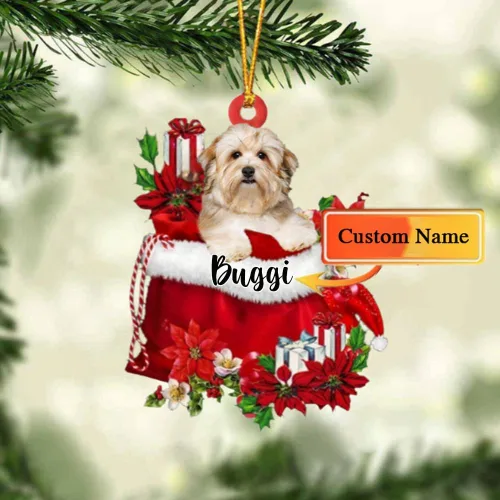 Miniatura 77 de Perro Akita Inu personalizado en bolsa de regalo, adorno de Navidad, nombre personalizado, regalo para amantes de los perros, familia, Navidad