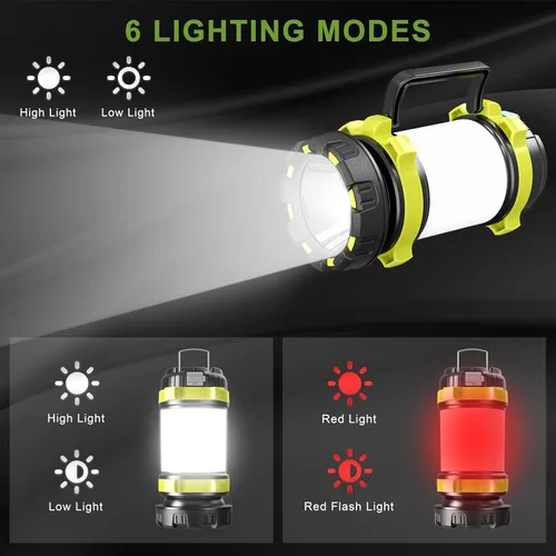 Miniatura 5 de AlpsWolf Linterna recargable, 6 modos, linterna de camping LED, linterna de campamento para corte de energía, linterna para el hogar, emergencia