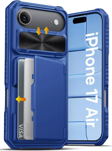 Miniatura 64 de ATATOO Funda para iPhone 17, tarjetero integrado (almacena 3-5 tarjetas) y funda para cámara deslizante y bloqueo RFID, protección de grado militar