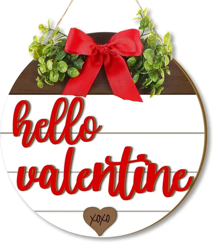 Miniatura 8 de Boao Decoraciones de puerta de Navidad de madera con texto en inglés «Merry Christmas» para puerta delantera, colgador de letrero con lazo rojo a