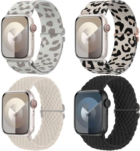 Miniatura 9 de Delidigi Correas elásticas compatibles para Apple Watch de 40 mm, 38 mm, 41 mm, 42 mm, 44 mm, 45 mm, 46 mm, 49 mm, correas de nailon trenzadas