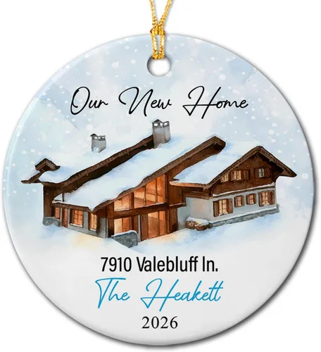 Miniatura 9 de Adorno de primera Navidad en nuestro nuevo hogar, adorno personalizado para el primer hogar de Navidad 2026, regalo de recuerdo de casa para parejas