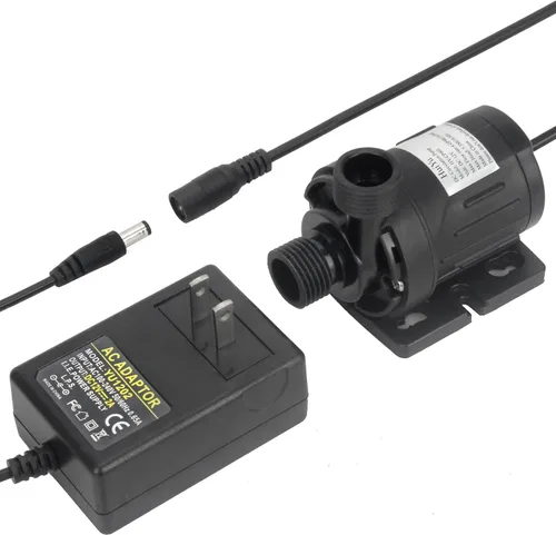 HuiYu Bomba de agua pequeña de DC 12V Bomba de circulación de agua caliente 3.5GPM 18W 5.5M Bomba de agua solar sumergible de poco ruido con fuente