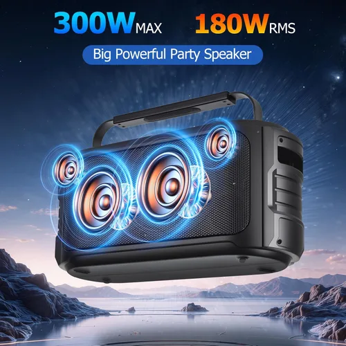 Miniatura 2 de Altavoz Bluetooth Portátil 300W Pico Sonido Grande Potente Fuerte Graves Profundos Boombox Inalámbrico Grande con Subwoofer DSP Luz LED para Fiestas