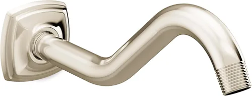 Moen 161951NL Brazo de ducha curvado con brida de pared, níquel pulido