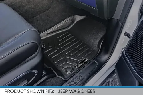 Miniatura 3 de SMARTLINER Juego de alfombrillas de 3 filas de ajuste personalizado para todo tipo de clima, compatible con Jeep Wagoneer 2022-2025