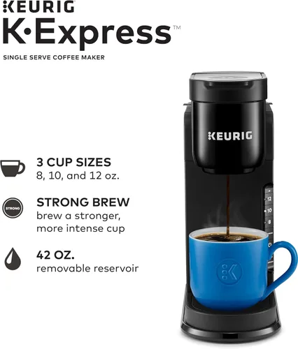 Miniatura 3 de Keurig K-Express - Cafetera de cápsulas K-Cup de una sola porción, color negro, 12.8 pulgadas de largo x 5.1 pulgadas de ancho x 12.6 pulgadas
