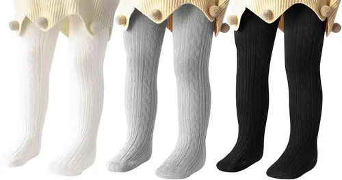 Century Star Medias de bebé para niñas leggings de algodón suave para bebés calcetines de punto sólido medias cálidas pantalones para recién nacido