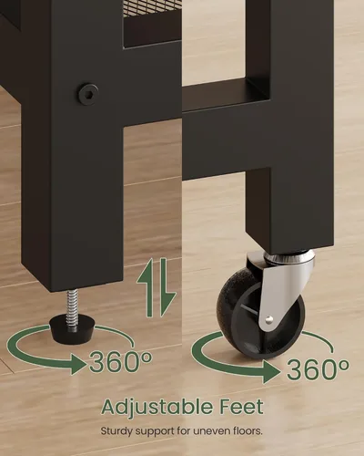 Miniatura 7 de CHOEZON Isla de cocina con toma de corriente, mesa de isla de cocina con parte superior plegable, islas de almacenamiento estacionario, barra