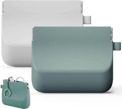 Freewindo Organizador de auriculares de silicona con cable, estuche organizador portátil de cables de datos, monedero de silicona para cambio para