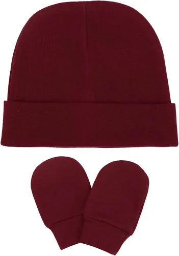 Miniatura 7 de BQUBO Baby Hats and Mittens Infant Cotton Beanie Gloves No Scratch Set Newborn Hospital Hat for Boys Girls