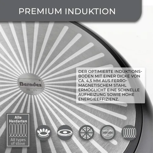 Miniatura 3 de Berndes Balance Induction Enduro Cookware Set 4 Piezas Aluminio Negro