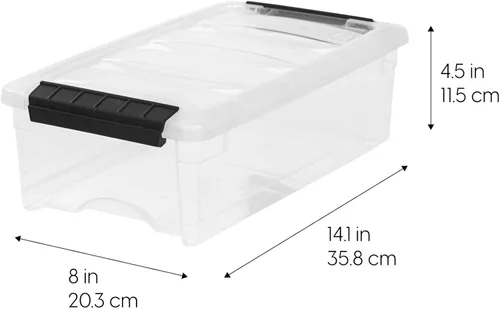 Miniatura 2 de IRIS USA Contenedores de almacenamiento de plástico apilables de 6 cuartos de galón con tapas, paquete de 3 - Sin BPA, fabricado en EE.UU.