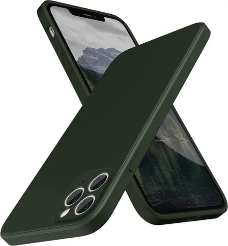 Miniatura 18 de SURPHY Funda de diseño para iPhone 11 Pro Max con protección para cámara, diseño de borde recto, silicona líquida delgada, piedra