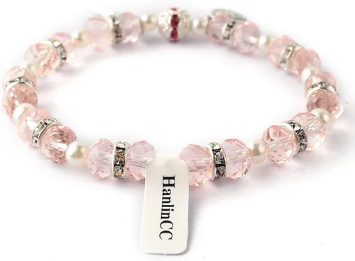 Miniatura 3 de HanlinCC Pulsera elástica con cuentas para mujer con crucifijo y medalla milagrosa