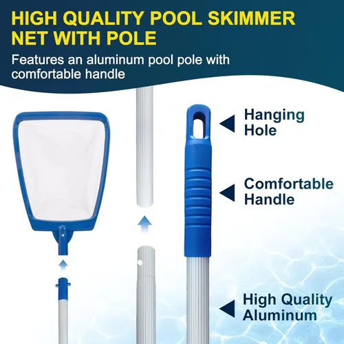 Miniatura 5 de POOLAZA Red de desnatador para bañera de hidromasaje, malla fina con mango de aluminio extensible de 35 pulgadas, para bañera de hidromasaje