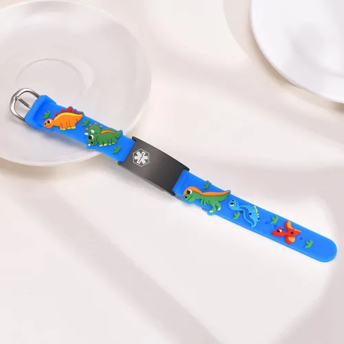 Miniatura 6 de Pulsera de Identificación Médica Personalizada para Niños - Pulsera de Identificación de Silicona Linda para Autismo Alergia Convulsiones