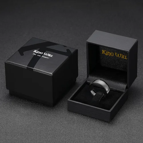Miniatura 86 de King Will Alianza de boda de carburo de tungsteno para hombres y mujeres, anillos de promesa para parejas abovedados de alto pulido