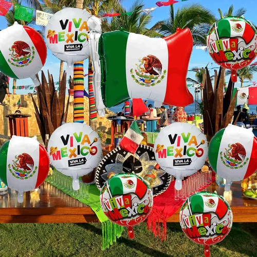 Miniatura 7 de 14 globos de aluminio para fiesta del Día de la Independencia de México, globos de aluminio Viva México Mylar para fiesta de cumpleaños temática