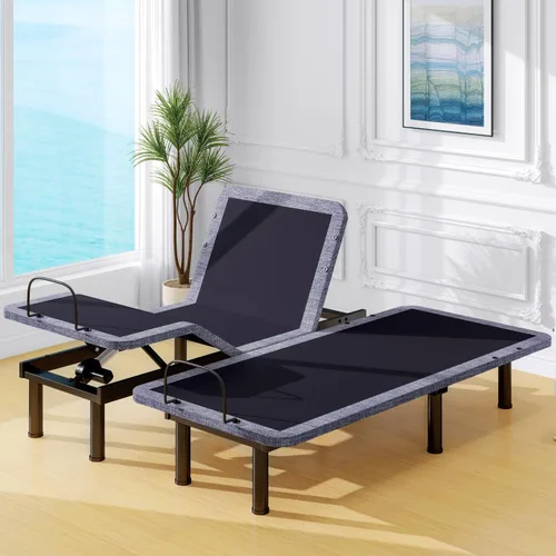Miniatura 14 de Vipbear Base de cama ajustable individual XL, marco de cama de masaje doble cabezal y reposapiés, cama eléctrica con control remoto inalámbrico