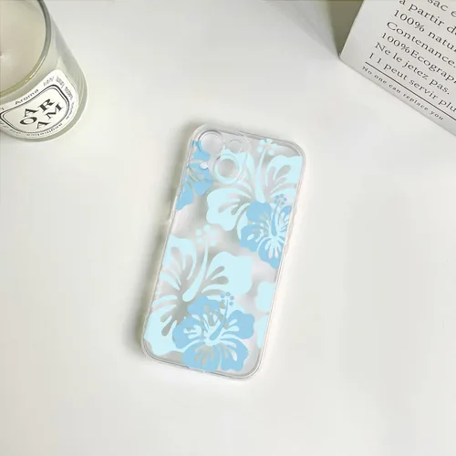 Miniatura 2 de Lovmooful Funda compatible con iPhone 13, bonito diseño transparente de flores de hibisco, estampado floral, para niñas y mujeres, TPU suave a