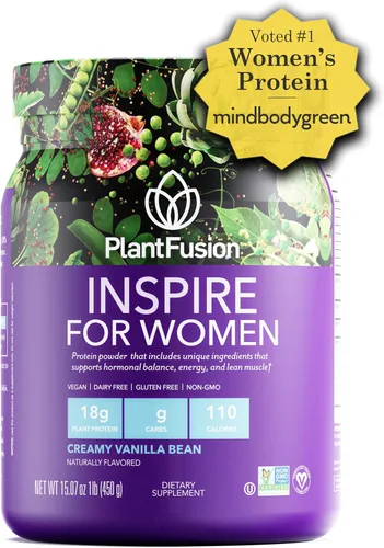 Miniatura 8 de PlantFusion Inspire Plant Proteína en polvo para mujeres, proteína baja en carbohidratos en polvo para apoyo muscular magro, keto, sin gluten, sin