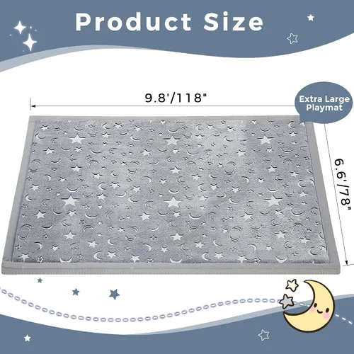 Miniatura 2 de MAXYOYO Alfombra de juego para bebé, 0.8 pulgadas de grosor, espuma viscoelástica suave acolchada con respaldo antideslizante, alfombra de tatami