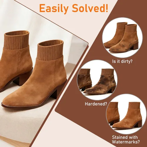 Miniatura 3 de Kit de limpieza de zapatos de gamuza y nobuk de 5 piezas, limpiador de cepillo de zapatos de goma, borrador de gamuza, cepillo de gamuza suave