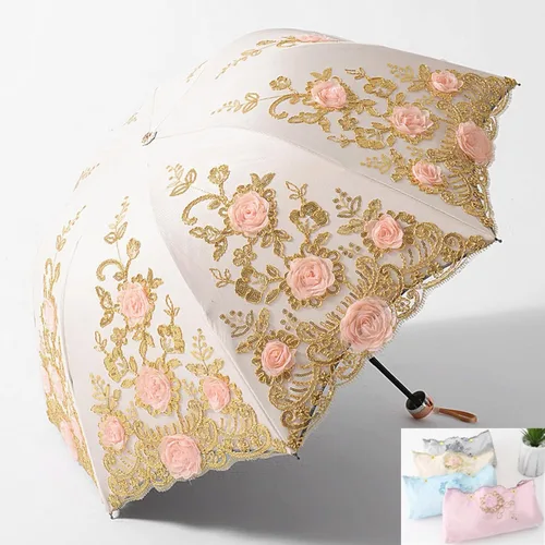 Miniatura 68 de Honeystore - Parasoles de encaje de flores para fiesta de boda, paraguas nupcial de encaje