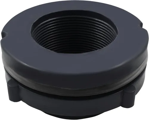 Miniatura 5 de Paquete de 1 accesorio de mamparo de PVC de 2 pulgadas, rosca hembra NPT2 (2-1/4 pulgadas de diámetro interior) para barriles de lluvia, acuarios