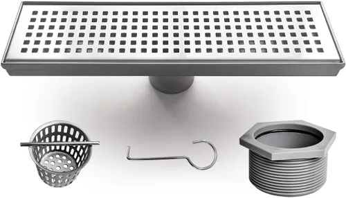 Neodrain - Drenaje de ducha lineal de 12 pulgadas con rejilla removible, fabricante profesional de desagüe de suelo de ducha rectangular de acero
