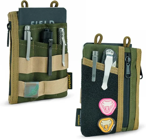 VIPERADE VE16 Bolsa EDC, Organizador EDC para Hombres - Organizador de Bolsillo Bolsa Multiherramienta Billetera para Equipos EDC Verde/beige