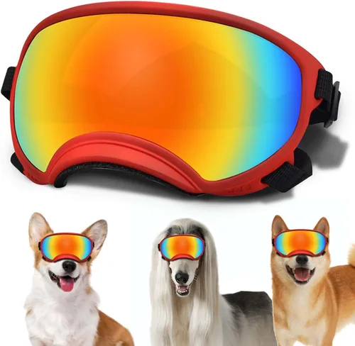 Miniatura 24 de Gafas de sol grandes para perros con correa ajustable, protección UV, a prueba de victorias, adecuadas para perros medianos y medianos