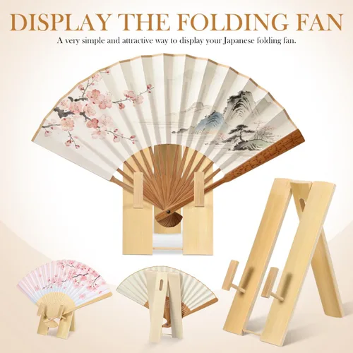 Miniatura 3 de FOMIYES Soporte para ventilador japonés, estante plegable decorativo para almacenamiento y organización en el hogar, 5.51 x 2.95 x 1.57 pulgadas
