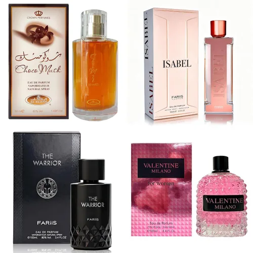 Miniatura 41 de AFLUXE Set de perfume para mujer, 4 piezas, colección Eau De Parfum de larga duración, almizcle Choco/Milano Mujer/6pm Rosa/7AM Fresh
