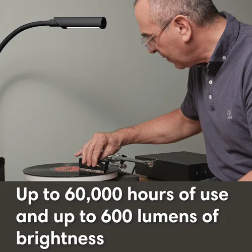 Miniatura 6 de Reliable UberLight Flex 3200TL - Luz de trabajo LED portátil con abrazadera, conexión USB, cuello de cisne flexible de 26.5 pulgadas, cabezal Negro