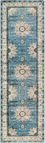 Miniatura 9 de Lahome Tapete oriental con medallón floral, antideslizante, lavable, para piso en interior, pasillo, baño, cocina, vestíbulo y puerta delantera, 2 x