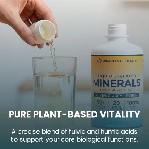 Miniatura 5 de Minerales quelados líquidos, mezcla de minerales fúlvicos húmicos orgánicos, más de 72 minerales a base de plantas, 20 aminoácidos esenciales, 100%